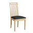 Chaise de salle à manger Karsck | Bois de hêtre massif chêne | Assise rembourrée tissu gris foncé | Style classique