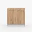 Meuble sous évier 81,5 x 80 x 46 cm | 2 portes battantes | Marron/Blanc | Parnassus 10 | Poignées métal