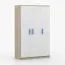 Armoire penderie Smolikas 102 | Blanc & Chêne Sonoma | 3 portes | 9 compartiments | 1 tringle | 192 x 120 x 50 cm