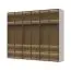 Armoire à six portes vitrées avec éclairage intérieur, modèle Neiafu 21, couleur : cachemire, dimensions : 224 x 272 x 56 cm, trois tringles à vêtements, système de fermeture en douceur