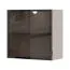 Vitrine murale Neiafu 129 | Porte en verre fumé | Cachemire | LED intégrée | 57 x 60 x 29 cm