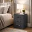 Table de chevet Darven / Couleur : Anthracite / 3 tiroirs / solide et compacte / 40 x 35 x 60 cm / Grand espace de rangement