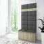 Meuble d’entrée avec banquette rembourrée | Chêne de Sonoma & Noir clair | 215 x 100 x 40 cm | 8 paires de chaussures | 6 patères | 4 compartiments