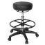 Tabouret de travail Apolo 60 | Noir & Chromé | Siège épais rembourré | Hauteur réglable 67-88 cm | Pivotant 360°