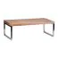 Grande table basse en bois massif d'acacia | Piètement chromé élégant | 120 x 60 x 40 cm | Fabrication artisanale