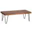 Grande table basse en sheesham massif | 40 x 60 x 115 cm | Finition brune et pieds noirs | Pièce unique grâce au veinage