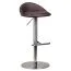 Tabouret de bar avec dossier | Hauteur réglable 54-79 cm | Pivotant 360° | Marron & Argent | Assise en simili cuir