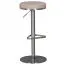 Tabouret de bar rembourré beige & argent | Hauteur réglable | Pivotant 360° | Design moderne