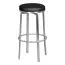 Tabouret de bar rond classique beige et argenté | Assise 360° pivotante | Rembourrage épais | Hauteur 76 cm