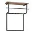 Porte-manteau mural en bois de manguier et métal noir | 76 x 60 x 26 cm | Design compact et robuste