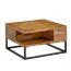 Table basse en bois massif Sheesham | 60 x 60 x 34,5 cm | Design industriel moderne