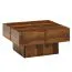 Table basse ronde en bois massif Sheesham | Design unique | 57,5 x 57,5 x 30 cm | Finition marron foncé