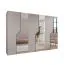 Armoire à portes battantes / 3 portes miroir / Couleur : Cachemire / 3 compartiments / 3 tringles à vêtements / Fonction Soft-Close / Poignées : Cachemire / Dimensions : 300 x 52 x 202 cm / Penderie / Chants ABS