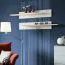 Meuble mural Hompland 62 blanc | Grand espace de rangement | LED bleue | 170 x 210 x 40 cm