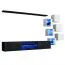 Meuble mural moderne Volleberg 06 | Push-to-open | Noir/Blanc | LED bleue | 140 x 260 x 40 cm