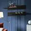 Meuble TV mural Hompland 72 noir | LED bleue | 170 x 210 x 40 cm | Design moderne