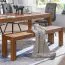 Banc en bois massif Sheesham 120 cm | Design naturel unique | Pour cuisine et salle à manger