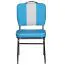 Chaise de salle à manger style rétro | Bleu/Blanc/Chrome | Structure en métal