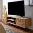 Meuble TV bas en chêne 45 x 160 x 40 cm | Design moderne | Rangements optimisés | Pieds en métal noir