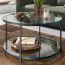 Table basse en verre noir | Design moderne | 80 x 80 x 45 cm | Deux plateaux pratiques
