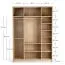 Porte pliante / Armoire / Couleur : Chêne / 2 portes / 3 tringles à vêtements / 160 x 60 x 225 cm / 11 compartiments / incl. éclairage LED avec capteur / Soft-Close