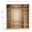 Porte pliante / Armoire / Couleur : Beige / Chêne / 2 portes / incl. éclairage LED avec capteur de mouvement / 200 x 60 x 225 cm / Fonction Soft-Close / Poignées : Métal
