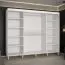 Grande armoire à portes coulissantes avec miroir Jotunheimen 179, couleur : blanc - Dimensions : 208 x 250,5 x 62 cm (H x L x P)