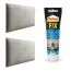 Panneaux rembourrés, lot de 10, Couleur : Gris, housse : velours, dimensions : 38 x 30 cm