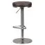 Chaise de bar bien rembourrée, Couleur : Brun / Argent, réglable en hauteur & pivotant à 360