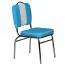 Chaise de salle à manger style rétro | Bleu/Blanc/Chrome | Structure en métal