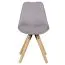 Lot de 2 chaises de salle à manger | Couleurs douces gris & bois clair | Pieds en hévéa massif, style scandinave