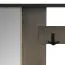 Grand porte-manteau avec 3 crochets Nandera 01, Couleur : Chêne / Noir, avec miroir intégré, bonne stabilité, dimensions : 184 x 108,5 x 34 cm, pour vestibule