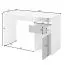 Bureau moderne gris et blanc Agia 03 | 1 tiroir | 1 porte | Compartiment ouvert | 74 x 120 x 50 cm