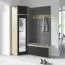 Armoire d’angle porte miroir Zapopan 57 | Chêne Artisan/Noir | 225 x 70 x 70 cm | Push-to-open