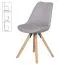 Lot de 2 chaises de salle à manger | Couleurs douces gris & bois clair | Pieds en hévéa massif, style scandinave