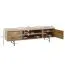 Meuble TV bas en chêne 45 x 160 x 40 cm | Design moderne | Rangements optimisés | Pieds en métal noir