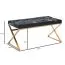 Banc rectangulaire en velours noir et or | 46 x 90 x 44 cm | Piétement inox doré | Confort haut de gamme