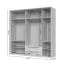 Armoire offrant un espace de rangement suffisant, modèle Neiafu 45, couleur : cachemire, deux tiroirs, dimensions : 226 x 232 x 60 cm, trois tringles à vêtements, système de fermeture en douceur, pieds réglables