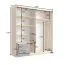 Armoire portes coulissantes Glyfada 01 | 2 tiroirs | Chêne Artisan / Gris | 199 x 181 x 62 cm