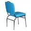 Chaise de salle à manger style rétro | Bleu/Blanc/Chrome | Structure en métal
