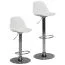 Tabouret de bar design Apolo 127 blanc/chrome | Assise pivotante 360° | Hauteur réglable | Finition haut de gamme