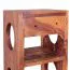 Casier à vin étroit en bois massif Sheesham | 70 x 15 x 15 cm | Pour 5 bouteilles | Finition artisanale unique