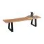 Banc de salle à manger en acacia naturel | Plateau massif 160 x 40 cm | Pieds métal noir robustes