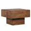 Table d'appoint carrée en bois massif de sheesham, couleur : sheesham - dimensions : 30 x 44 x 44 cm (h x l x p), avec pied massif