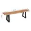 Banc de salle à manger en acacia naturel | Plateau massif 160 x 40 cm | Pieds métal noir robustes