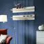 Meuble mural Hompland 62 blanc | Grand espace de rangement | LED bleue | 170 x 210 x 40 cm
