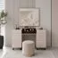 Coiffeuse Claritha / Couleur : cachemire / décor chêne Livorno / 6 tiroirs / miroir inclus / coiffeuse / chambre à coucher / élégante et moderne
