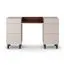 Coiffeuse Claritha / Couleur : cachemire / décor chêne Livorno / 6 tiroirs / miroir inclus / coiffeuse / chambre à coucher / élégante et moderne