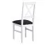 Chaise classique Derbent en hêtre massif blanc | Assise rembourrée gris foncé | Confort et élégance | Déjà montée