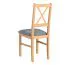 Chaise classique Derbent | Assise rembourrée gris | Hauteur 47 cm | Bois de hêtre massif finition Sonoma | Pour salle à manger